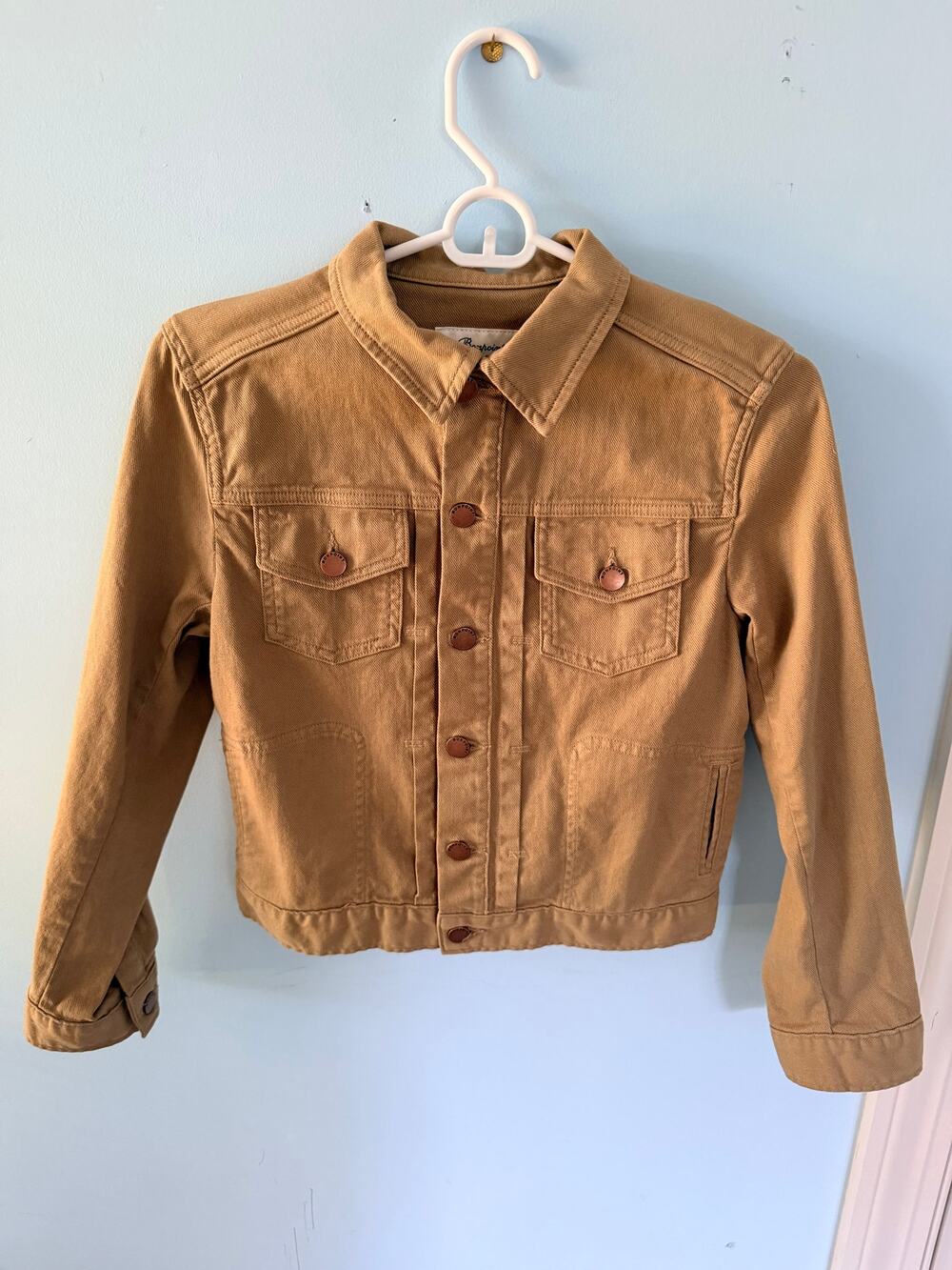 New Bonpoint Girls Avery Khaki Denim Jacket Size 10A